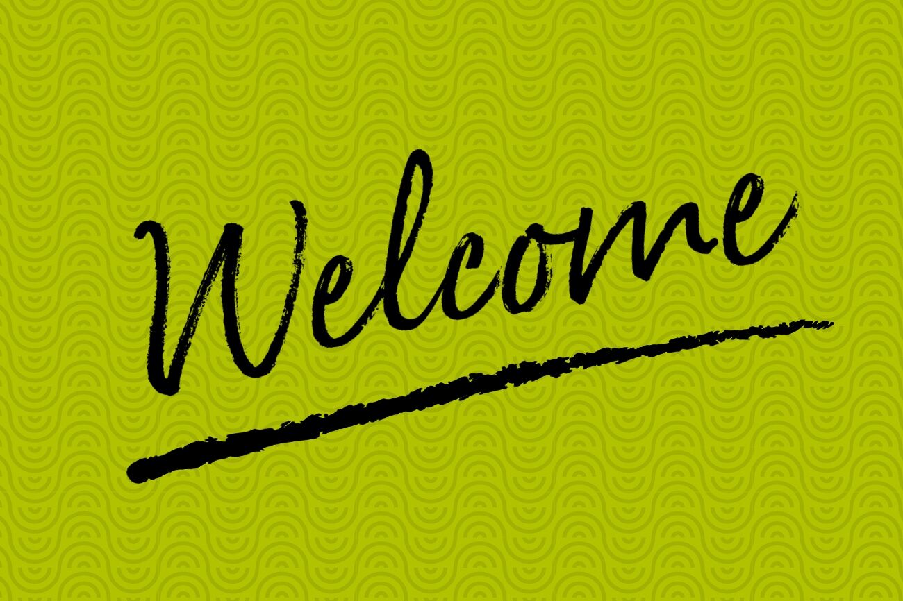 Dekorativbild mit der Aufschrift "Welcome"