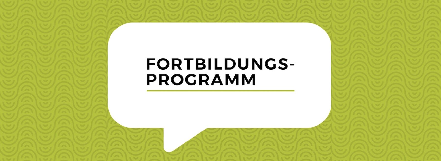 Dekorativbild: Fortbildungsprogramm in einer Sprechblase