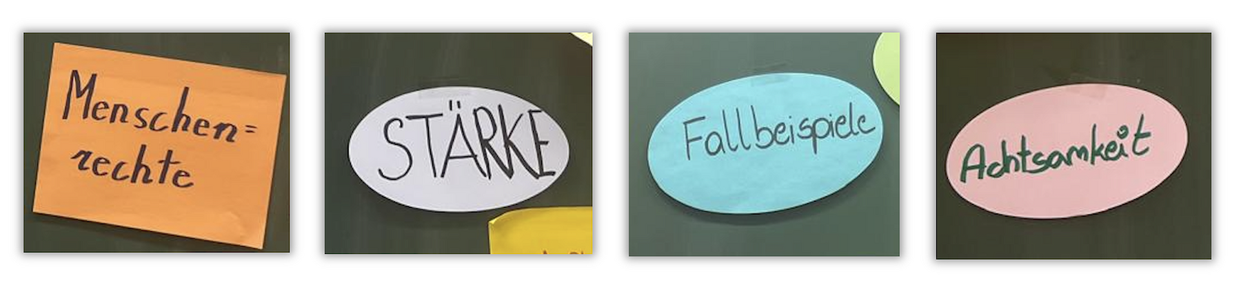 Notizen zum Diversity Day befinden sich auf Post-its an einer Tafel