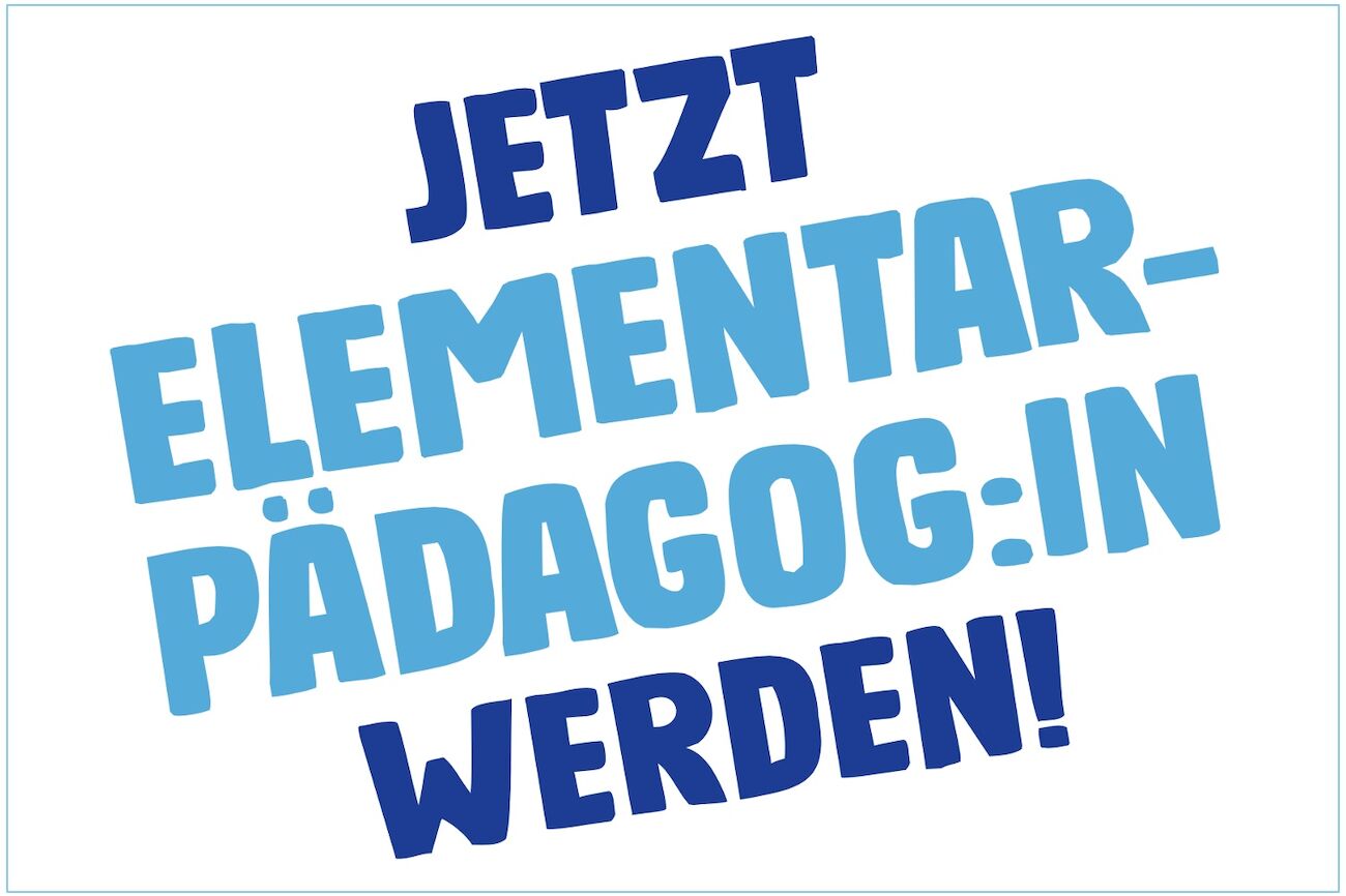 Dekorativbild: Logo mit der Aufschrift "Jetzt Elementarpädagog*in werden"