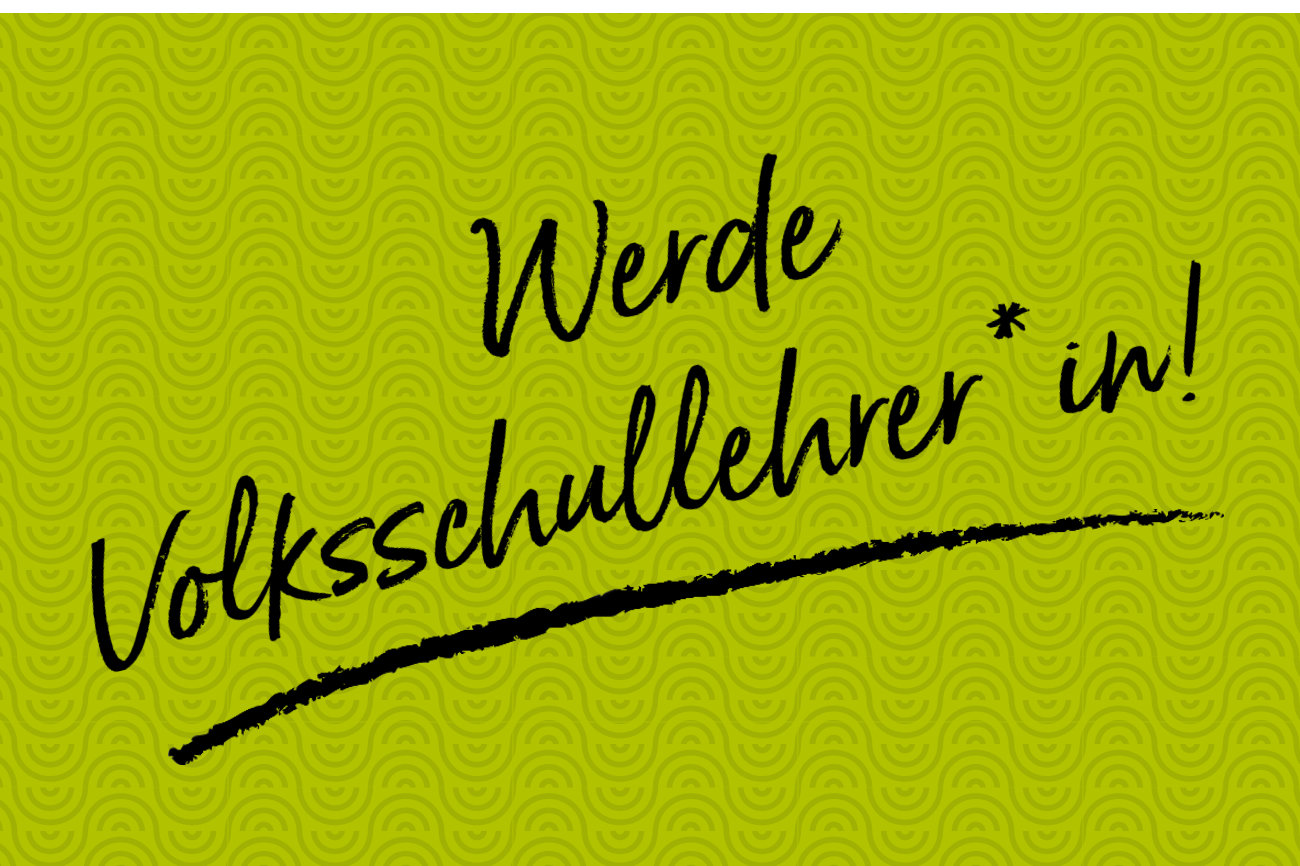 Dekorativbild: Logo "Werde Volksschullehrer*in!"